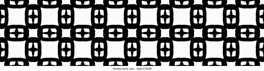 Seamless geometric pattern. Repeating edging of vector elements. Horizontal abstract texture template. Ethnic style. Mosaic decorative element
