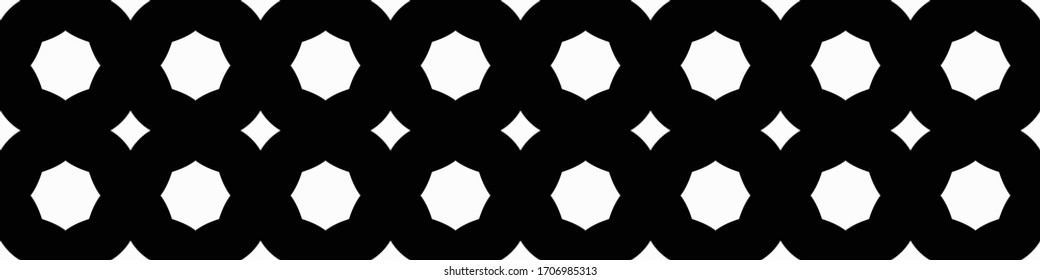 Seamless geometric pattern. Repeating edging of vector elements. Horizontal abstract texture template. Ethnic style. Mosaic decorative element