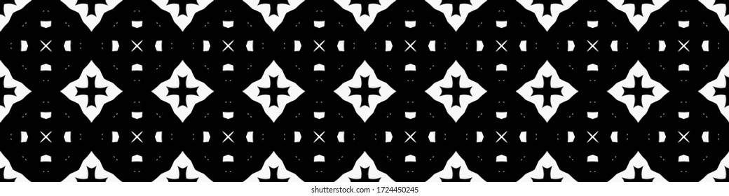 Seamless geometric pattern. Repeating edging of vector elements. Horizontal abstract texture template. Ethnic style. Mosaic decorative element