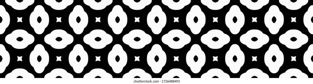 Seamless geometric pattern. Repeating edging of vector elements. Horizontal abstract texture template. Ethnic style. Mosaic decorative element