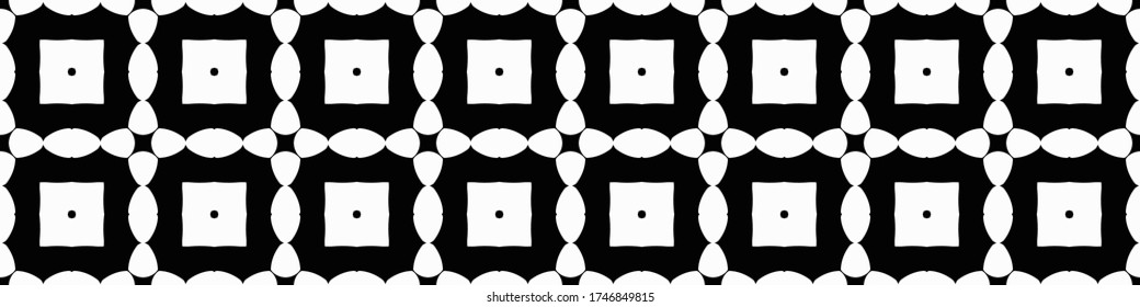 Seamless geometric pattern. Repeating edging of vector elements. Horizontal abstract texture template. Ethnic style. Mosaic decorative element