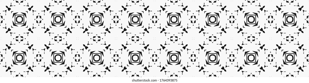 Seamless geometric pattern. Repeating edging of vector elements. Horizontal abstract texture template. Ethnic style. Mosaic decorative element