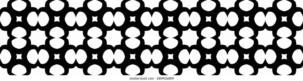 Seamless geometric pattern. Repeating edging of vector elements. Horizontal abstract texture template. Ethnic style. Mosaic decorative element