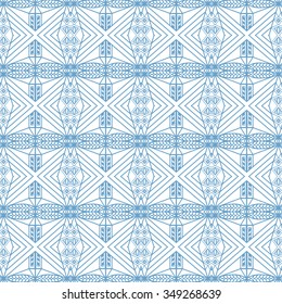 Seamless geometric pattern, repeating fabric lace texture, tribal ethnic arabic indian ornament. Hand drawn abstract background, vector illustration