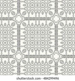 Seamless geometric pattern, repeating texture. Seamless line background. Contemporary graphic design, ethnic arabic, indian, turkish monochrome ornament.