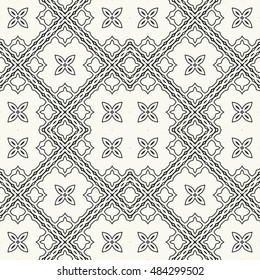 Seamless geometric pattern, repeating texture. Seamless line background. Contemporary graphic design, ethnic arabic, indian, turkish monochrome ornament.