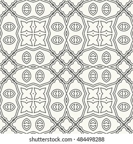 Seamless geometric pattern, repeating texture. Seamless line background. Contemporary graphic design, ethnic arabic, indian, turkish monochrome ornament.