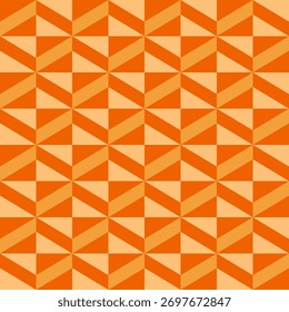 Seamless geometric pattern of repeating triangles in shades of warm orange. The design creates a dynamic zig-zag or chevron V-shape texture.