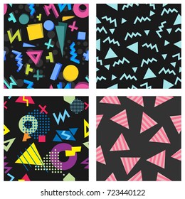 Seamless geometric pattern in retro 1980 year style. Memphis style. Ultimate seamless pattern