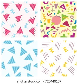 Seamless geometric pattern in retro 1980 year style. Memphis style. Ultimate seamless pattern