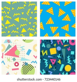 Seamless geometric pattern in retro 1980 year style. Memphis style. Ultimate seamless pattern