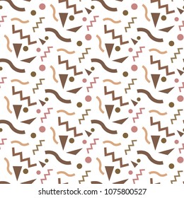 Seamless geometric pattern in retro 80s style, memphis
