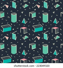 Seamless Geometric Pattern In Retro 80s Style