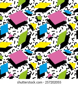 Seamless geometric pattern in retro 80s style 2