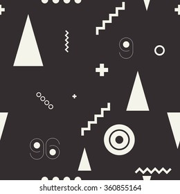 Seamless geometric pattern in retro 80s style, memphis. Modern background. Perfect illustration for web, print wrapping decoration and fashion textile, fabric, interior design