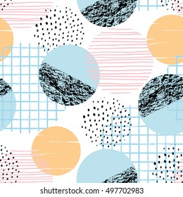 Seamless geometric pattern in retro 80s style. Vector background. Modern abstract design for poster, cover, fabric and other users.