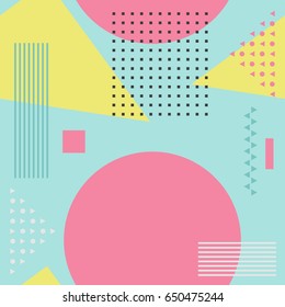 Seamless geometric pattern in retro 80s style. Memphis style.