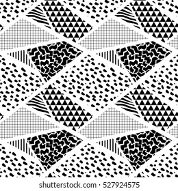 Seamless geometric pattern in retro abstract style