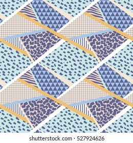 Seamless geometric pattern in retro abstract style