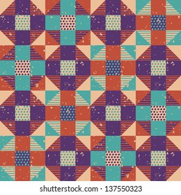 Seamless geometric pattern, retro background