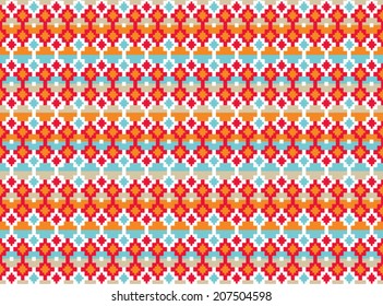 Seamless geometric pattern in retro color