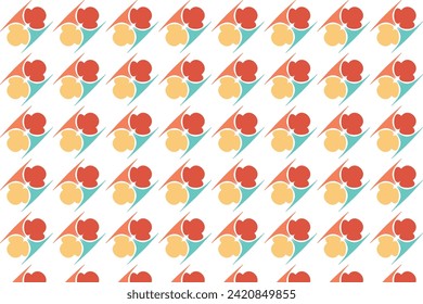 seamless geometric pattern with retro colors isolated on a white background