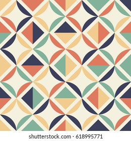 Seamless geometric pattern. Retro colors.