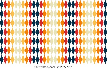 seamless geometric pattern, retro diamond shapes seamless pattern strip in vintage color orange, red, black and yellow. For home décor, textile and fabric printing