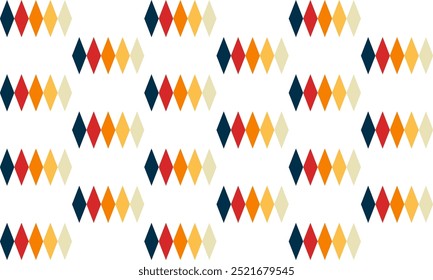 seamless geometric pattern, retro diamond shapes seamless pattern strip in vintage color orange, red, black and yellow. For home décor, textile and fabric printing. checkerboard