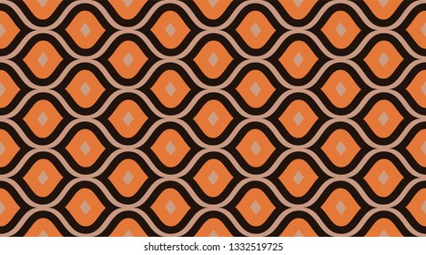 Seamless geometric pattern.  Retro fabric texture wallpaper.  Creative luxry graphic art decor. Seamless vector pattern. 