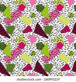 Seamless geometric pattern in retro memphis style 2