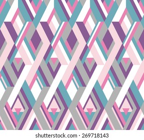 Seamless geometric pattern with retro rhombus 1