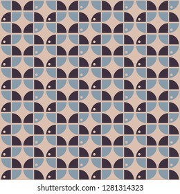 Seamless geometric pattern, retro style, textile and background