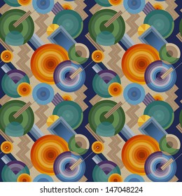 Seamless geometric pattern in retro style Art Deco