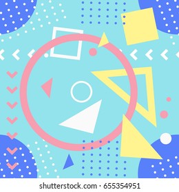 Seamless geometric pattern in retro style. Memphis style.