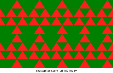 seamless geometric pattern, retro two tone red and green seamless geometric triangle pattern on white background repeat style design for fabric printing or wallpaper, Christmas tree