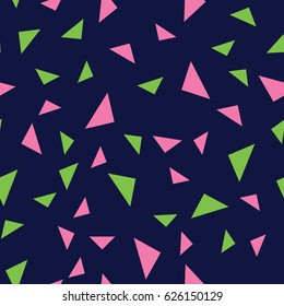 Seamless geometric pattern. Retro vector triangle background. 