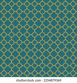 Seamless geometric pattern in retro vintage style, north sea green color, vector