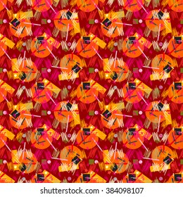 Seamless geometric pattern revolutionary whirlwind hand drawn background, vector. The structure of the geometric shapes in the style of Russian revolutionary graphics of the 20th century.