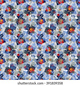 Seamless geometric pattern revolutionary whirlwind hand drawn background, vector. The structure of the geometric shapes in the style of Russian revolutionary graphics.