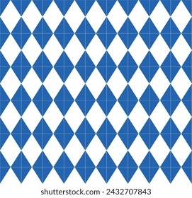 seamless geometric pattern with rhombuses in blue and white colors for fabric home wear surface design packaging vector