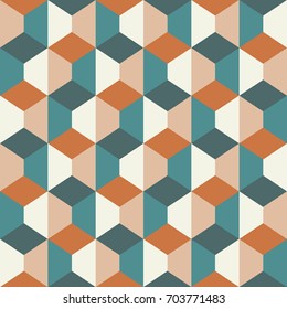 Seamless geometric pattern with rhombuses and trapezoids