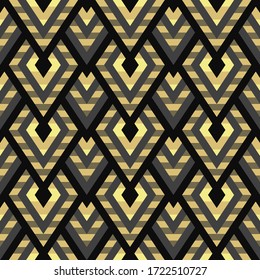 Seamless geometric pattern of rhombuses and triangles in the form of scales. Stock vector illustration for web and print, textile, background, wallpaper, scrapbooking and wrapping paper.