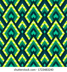 Seamless geometric pattern of rhombuses and triangles in the form of scales. Stock vector illustration for web and print, textile, background, wallpaper, scrapbooking and wrapping paper.