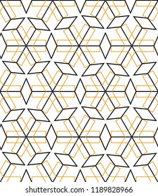 Seamless geometric pattern with rhombuses. Vector art.