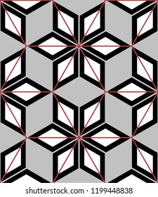 Seamless geometric pattern with rhombuses. Vector art.