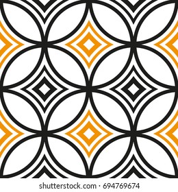 Seamless geometric pattern with rhombuses. Vector art.