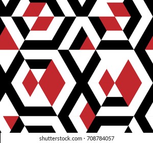 Seamless geometric pattern with rhombuses. Vector art.