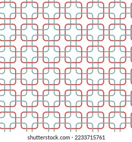 Seamless geometric pattern with round corner squares. Retro shapes and colours, design for wrapping paper, holiday greetings, scrapbooking, winter, Christmas and New Year celebration.