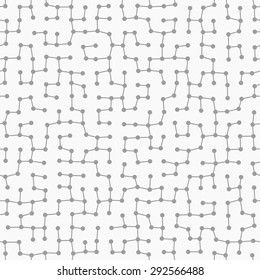Seamless Geometric Pattern of Round Dots Connected by Straight Lines.